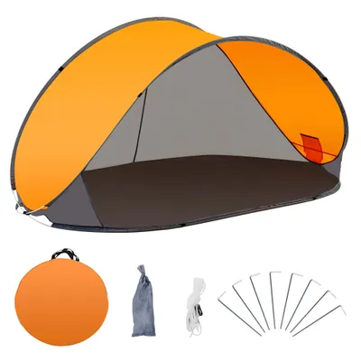 Produktbild von Duhome Beach Shelter Pop Up Beach Tent Sun Protection Throw Tent UV a ochrana soukromí Beach Tent Portable Tent for Camping Picnic, Orange