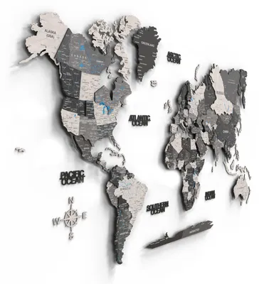 Zdjęcie produktu dla Giallobus - Mapa świata 3D - Giallobus - 161D x94S cm - Rzeźby ścienne - Drewno MDF