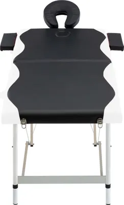 Produktbild von vidaXL Massageliege Klappbar 2-Zonen Aluminiumgestell Schwarz und Weiß