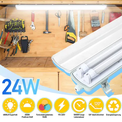 Obrázek produktu pro Bettizia 20X LED svítidlo odolné proti vlhkosti difuzní svítidlo 150cm 2 x 24W T8 trubice studená bílá 6500K IP65