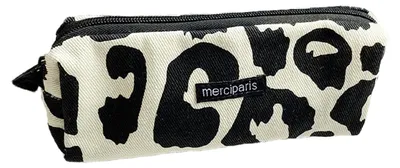 Productafbeelding van Pennentas, etui, tas met cartoonprint, speelgoedtas, sleutelhanger, portemonnee (zwart en beige)