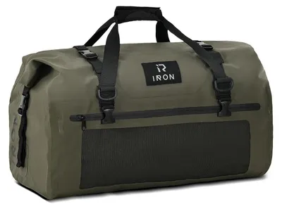 Productafbeelding van Motorfiets achtertas, bagagetas 30 liter, olijfgroen, waterdicht, rolltop, MOLLE-systeem