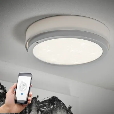 Produktbild von MeLiTec LED Smart Deckenleuchte D112, rund, Sternenhimmel, weiß