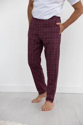 Produktbild von 418 02 Burgunder karierte Hose Janusz III Größe M
