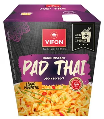 Zdjęcie produktu dla Lunch Box Pad Thai z nudlami o smaku kurczaka (lekko pikantny) 85g Vifon