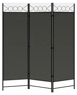 Produktbild von 3-teiliger Paravent 167 x 172 cm, klappbarer freistehender Sichtschutz, Raumtrenner für Innen- und Außenbereich, Dunkelgrau