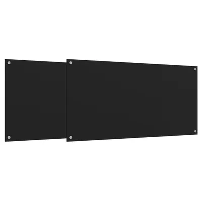 Produktbild von Küchenrückwände 2 Stk. Schwarz 80x60 cm Hartglas