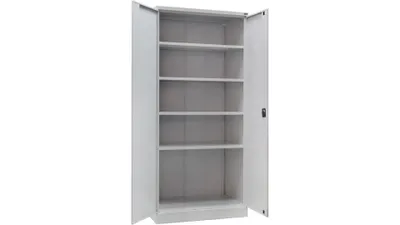 Zdjęcie produktu dla UHL-MASH Solidna Szafa Metalowa Biurowa SKG-10 197x100x45,5 Na Akta i Dokumenty 60 segregatorów A4 RODO /Zamykana, Stal, 4 półki, nośność 60kg/półka