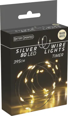 Produktbild von Silberdraht 80 LED Warmweiß - 395 cm