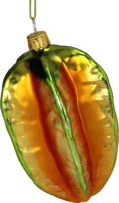 Produktbild von Christbaumschmuck Glas 10,6cm Sternfrucht Karambole Figur Orange