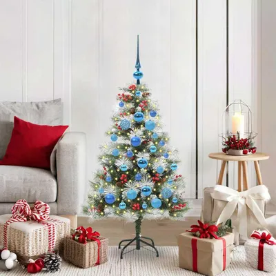 Produktbild von Künstlicher Weihnachtsbaum Grün und Weiß 120 cm - Weihnachtsgirlanden c861