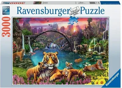 Zdjęcie produktu dla Ravensburger Puzzle 3000T. Tygrys w rajskiej lagunie