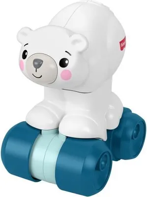 Immagine prodotto di Orso polare Fisher-Price da spingere, giocattolo per bambini dai 9 mesi in su, giocattolo per lo sviluppo motorio, giocattolo sensoriale
