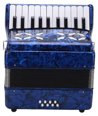 Zdjęcie produktu dla Akordeon 22-klawiszowy, 8-basowy, z obudową z celuloidu, instrument muzyczny, zabawka, idealna do użytku domowego i występów scenicznych. Kolor: ciemnoniebieski