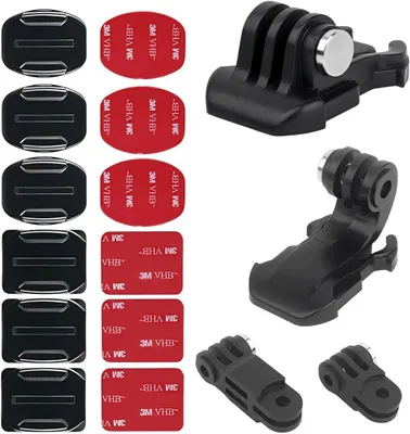 Produktbild von Helmhalterung Set 12 Stück, flach und gebogen 3M Kleber, wasserdicht, für Actionkamera