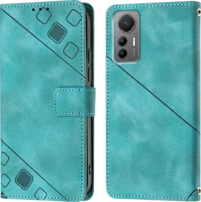 Produktbild von Hülle für Xiaomi 12 Lite Prägung Flip Leder Brieftasche Schutzhülle mit Ständer Grün