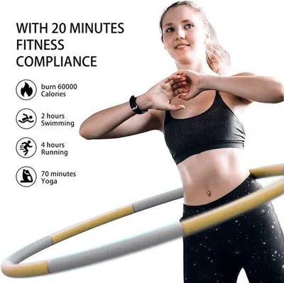 Produktbild von Unyqoos® Hula-Hoop Reifen mit Gewicht 1,2/1,8 kg – verstellbar 73–98 cm, 8‑teilig, NBR-Schaumstoff, abnehmbar, für Erwachsene & Kinder