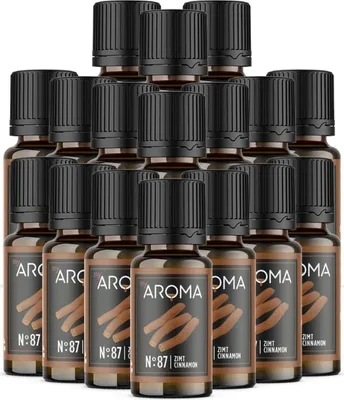 Produktbild von myAROMA flavour drops – Zimt 17x10ml, Zuckerfrei, Kalorienfrei & Vegan, Natürliches Aroma ohne künstliche Farbstoffe