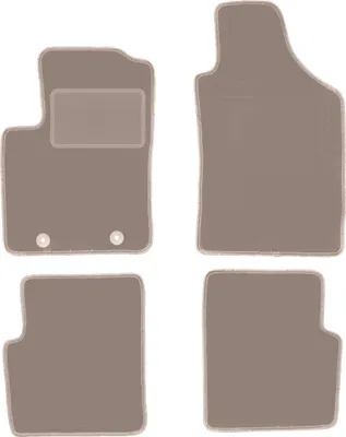 Obrázok produktu pre Velúrové koberčeky do auta pre Fiat 500 kabriolet, hatchback (2007-2013) - béžové LUX koberčeky (4 kusy)