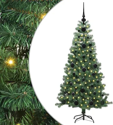 Image de vidaXL Arbre de Noël avec 150 LEDs avec support Vert 120 cm PVC