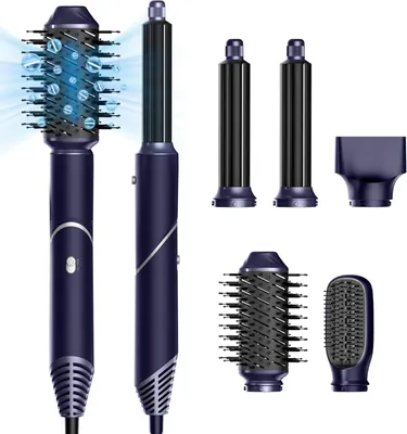 Produktbild von Hair Styler Set, Airstyler Hairstyler Set mit Haartrockner, Hair Dryer Brush, Lockenstab, Glättbürste, Airbrush 5 in 1 zum Trocknen, Locken, Glätten