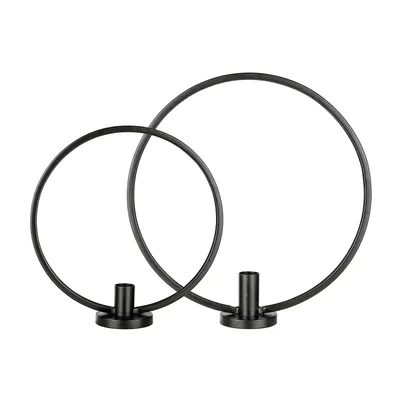 Produktbild von HI 2-tlg. Kerzenhalter-Ring-Set Schwarz