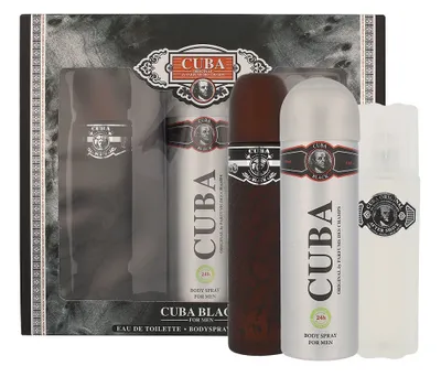 Zdjęcie produktu dla Cuba Original Cuba Black Zestaw Woda toaletowa 100ml + Dezodorant 200ml + Woda po goleniu 100ml