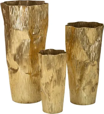 Immagine prodotto di FURNLUX Vaso Gloty Gold 41 cm (3 pezzi) / Colore principale: oro / Dimensioni: 41 x 83 x 39 cm