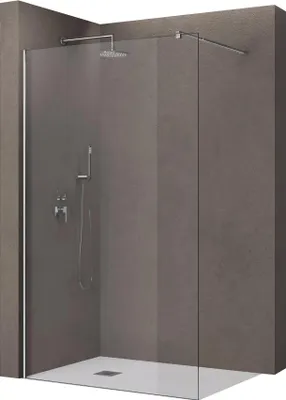 Image de doporro Paroi de Douche à L'italienne Transparent 120cm Pare-Douche Verre de Sécurité 8mm Bremen01K 120x200cm Profilé Chromé avec Stabilisateur en Acier Inoxydable