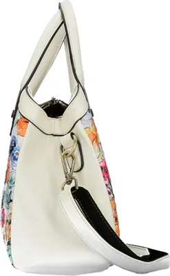 Produktbild von Laura Vita Damen Henkeltasche Umhängetasche Blumen Muster Aramis, Farbe:Weiß