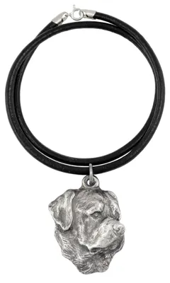 Produktbild von Rottweiler I - Halskette mit Hund, versilberter Anhänger für Hundefans, einzigartiger Schmuck der Marke Art-Dog