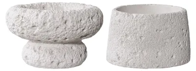 Produktbild von Set 2 Kerzenhalter in Beton Grau effetto pietra