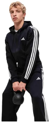Produktbild von Hoodie Adidas Essentials 3 Stripes Full-Zip Hoodie "Black/White" für Uni