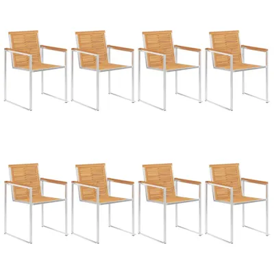 Produktbild von Gartenstühle 8 Stk. mit Kissen Massivholz Teak