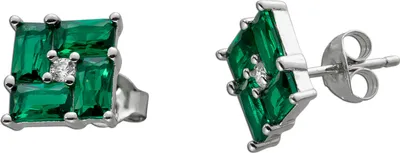 Produktbild von Ohrstecker Silber 925 grüne weisse Zirkonia