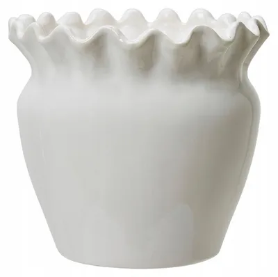 Produktbild von Donika Keramik Vase Weiß Dekorativ 17x16cm Eleganter Stil