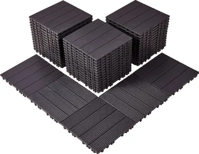 Produktbild von 54x Terrassenfliesen Klickfliese Balkonfliesen Fliesen 30x30cm Dunkelbraun