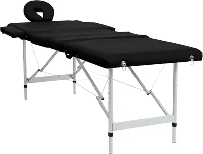Produktbild von vidaXL Massageliege Klappbar 4-Zonen mit Aluminiumgestell Schwarz