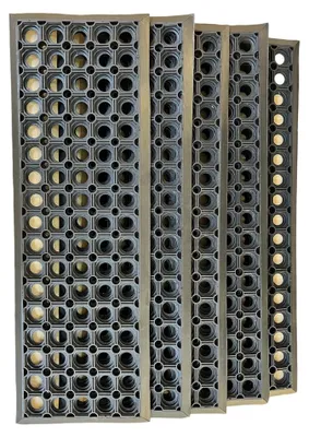 Produktbild von Treppenmatte 5er-Set GERLINDE 25x75cm 18mm schwarz  Stufenmatte  Jet-Line Ringmuster