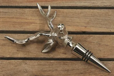 Image de Bouchon de bouteille Bois de cerf Réplique de cerf Argent Crâne de cerf Bouchon de bouteille