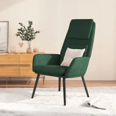 Image de Maison Exclusive - Fauteuil relax tissu vert foncé