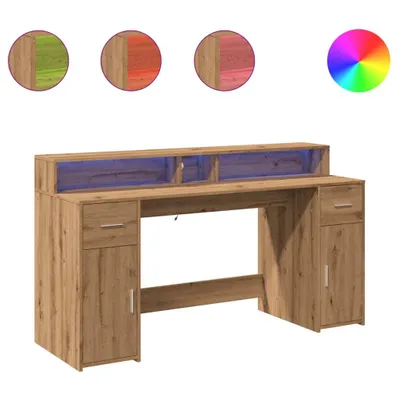 Obrázek produktu pro vidaXL LED stůl Artisan dub 160x55x91 materiál na bázi dřeva