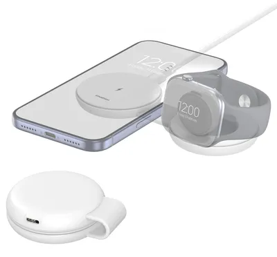 Immagine prodotto di Imoshion, caricabatterie da viaggio wireless 2-in-1, 25W - iPhone / AirPods / Apple Watch - Qi2.2 - Bianco