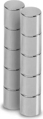 Immagine prodotto di MAUL Magnete rotondo 10 pezzi 1,1 kg Acciaio Metallo Neodimio magnetico Ø 0,5 x 0,5 cm argento