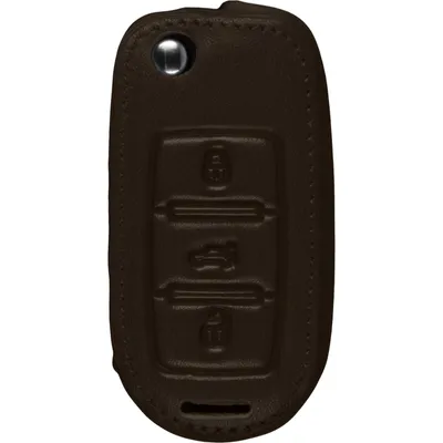 Produktbild von PhoneNatic Echtleder Classic Schlüssel Hülle kompatibel mit der VW Touareg 3-Tasten Fernbedienung in braun Klappschlüssel 3-Key