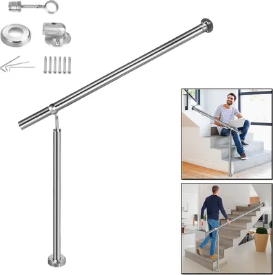 Produktbild von XMTECH Zábradlí Vstupní zábradlí Schodišťové zábradlí Nerezové zábradlí pro zábradlí na stěnu Venkovní a vnitřní 150 cm