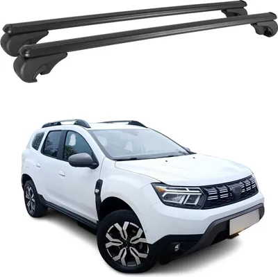 Produktbild von Dachträger Grundtäger für Dacia Duster mk3 2024-2025 75kg Aluminium Schwarz 2tlg