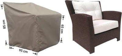Produktbild von Raffles Covers Wetterschutz für Lounge-Stuhl 95 x 95 H: 85 / 65 cm | Atmungsaktiv | Wasserdicht | UV-beständig | Doppelnähte | Elastischer Kordelzug