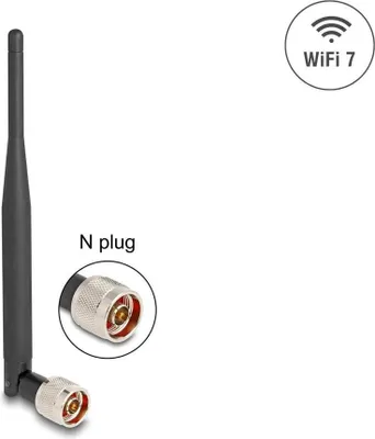 Immagine prodotto di DELOCK WiFi 7 Antenne N Stecker 2 - 3 dBi 20,6 cm omnidirekt