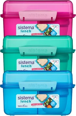 Zdjęcie produktu dla Sistema 8086600, Pudełko, Kwadrat, 2 l, Różne kolory, Polipropylen (PP), 1 szt.